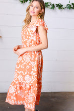 Load image into Gallery viewer, Sunset Boho Ethnic Floral V Neck Flutter Sleeve Dress-Modish Lily, Tecumseh Michigan
