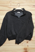 Load image into Gallery viewer, Dark Grey Half Zip Cropped Pullover Sweater-Modish Lily, Tecumseh Michigan

