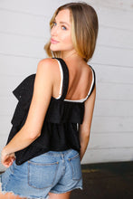 Load image into Gallery viewer, Black Eyelet Tiered Sleeveless Lined Top-Modish Lily, Tecumseh Michigan

