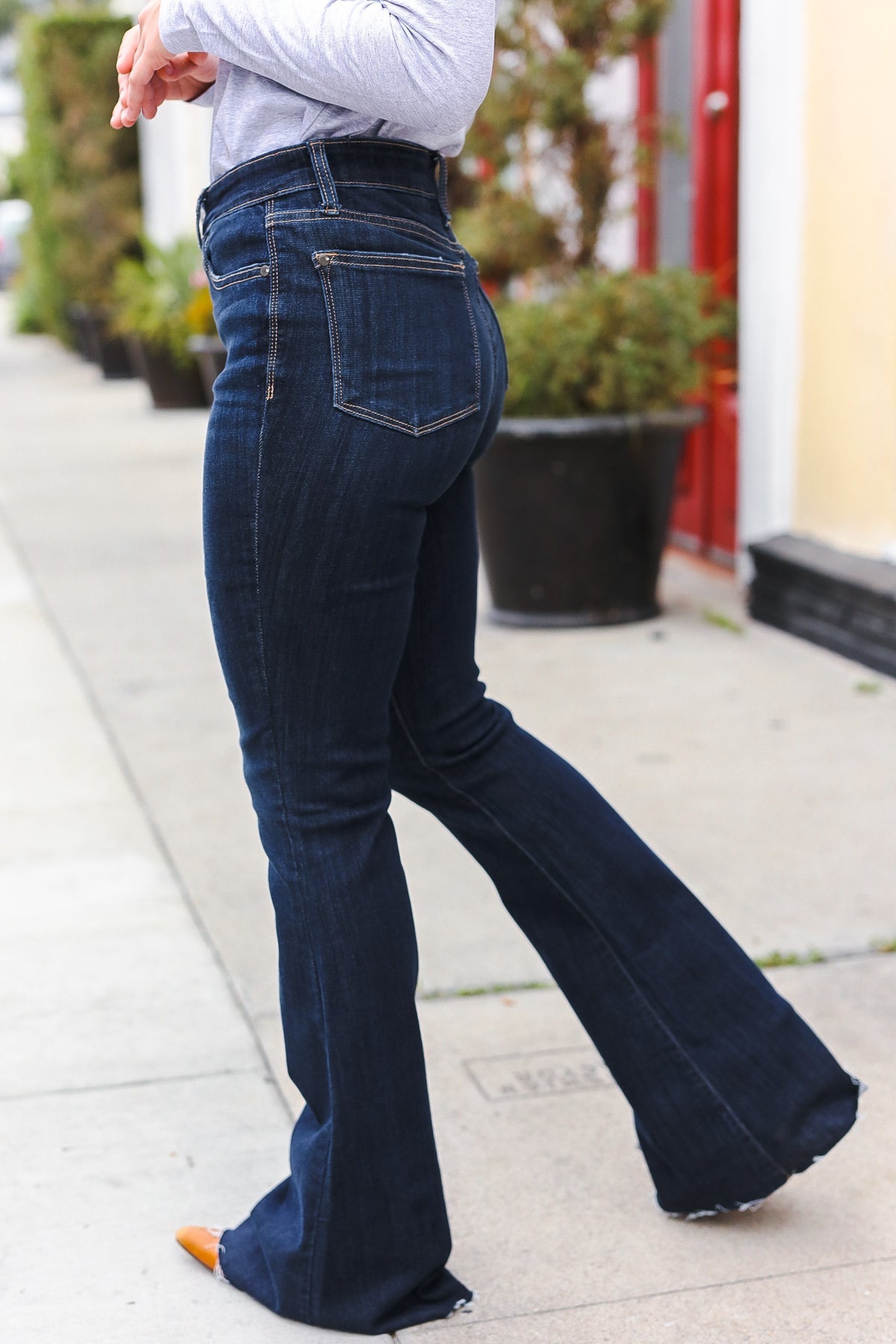 Judy Blue Dark Wash Raw Hem Jeans-Modish Lily, Tecumseh Michigan