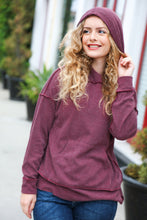 Load image into Gallery viewer, A New Day Burgundy Mineral Wash Rib Knit Hoodie-Modish Lily, Tecumseh Michigan
