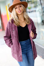 Load image into Gallery viewer, Eggplant Cotton Oversized Vintage Lightweight Washed Shacket-Modish Lily, Tecumseh Michigan
