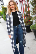 Load image into Gallery viewer, Get To Know You Black Buffalo Plaid Hacci Cardigan-Modish Lily, Tecumseh Michigan
