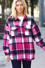 Load image into Gallery viewer, Sassy Fuchsia Plaid Flannel Button Down Shacket-Modish Lily, Tecumseh Michigan
