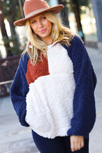 Load image into Gallery viewer, Seize The Day Navy &amp; Taupe Quarter Zip Sherpa Pullover-Modish Lily, Tecumseh Michigan
