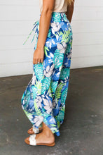 Load image into Gallery viewer, Tropical Print Boho Smocked Waist Side Slit Palazzo Pants-Modish Lily, Tecumseh Michigan
