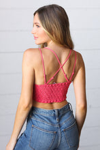 Load image into Gallery viewer, Deep Coral Crochet Lace Bralette with Bra Pads-Modish Lily, Tecumseh Michigan

