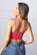 Load image into Gallery viewer, Deep Coral Crochet Lace Bralette with Bra Pads-Modish Lily, Tecumseh Michigan
