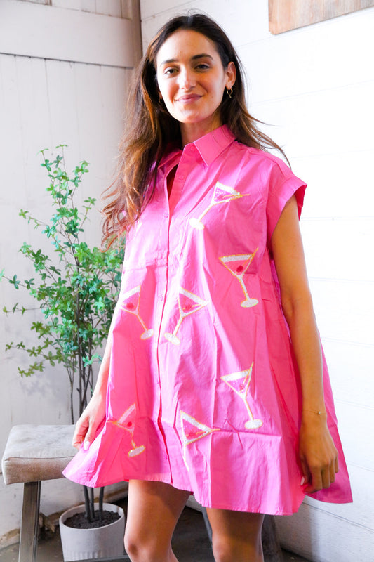 In A Pink Martini Mood Sequin T Shirt Dress-Modish Lily, Tecumseh Michigan