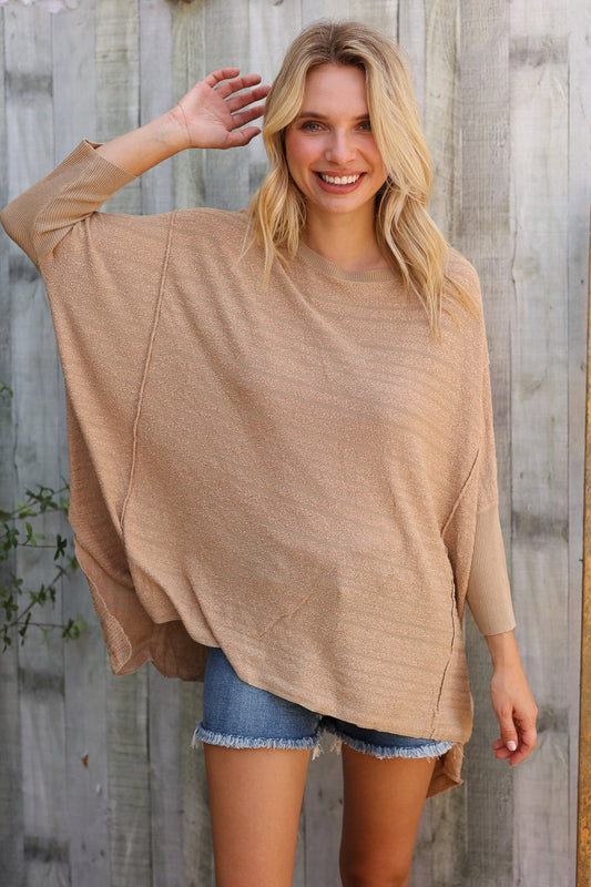 Golden Hour Taupe Hi Low Pullover-Modish Lily, Tecumseh Michigan