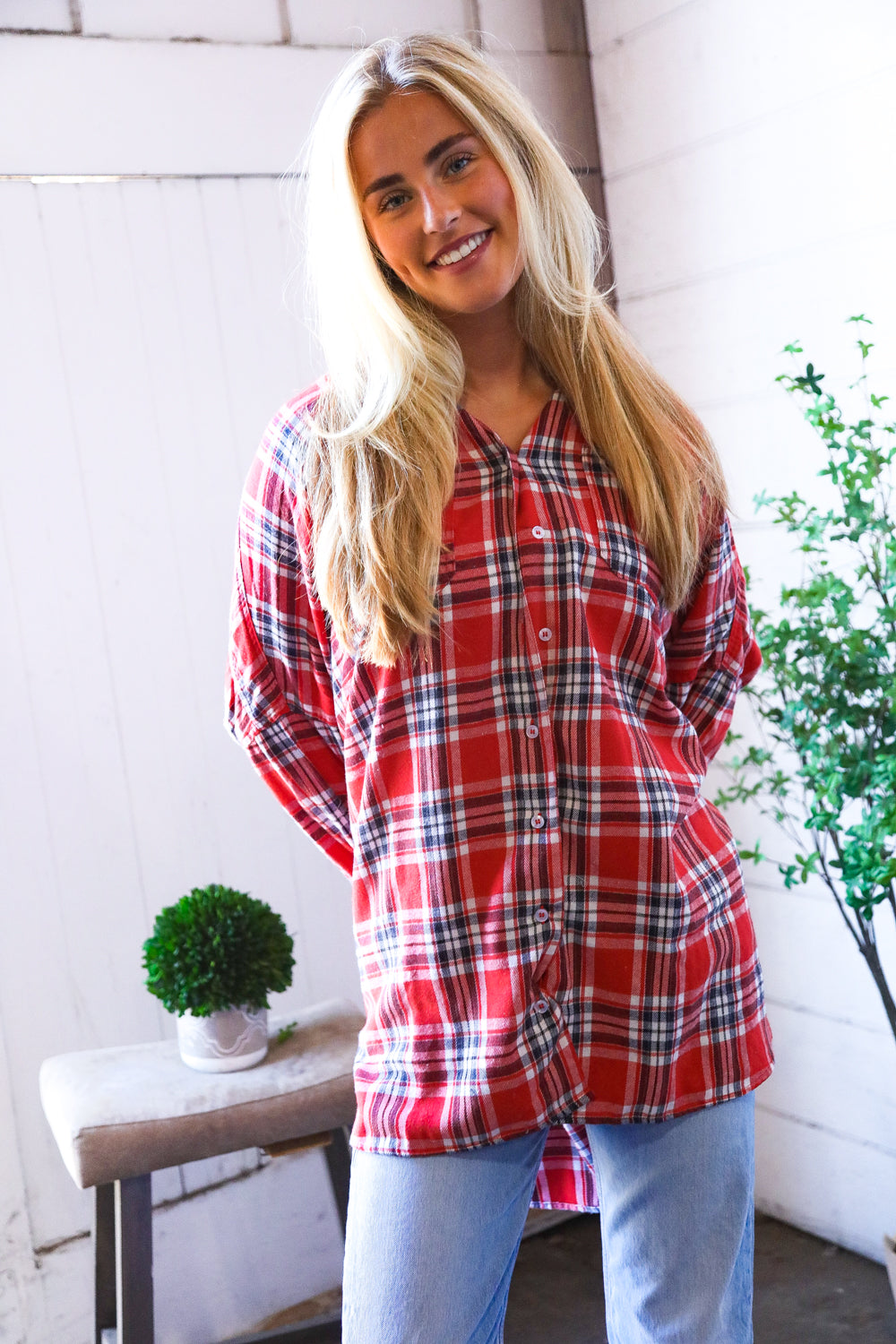 Riding on the Ranch Flannel Button-Up-Modish Lily, Tecumseh Michigan