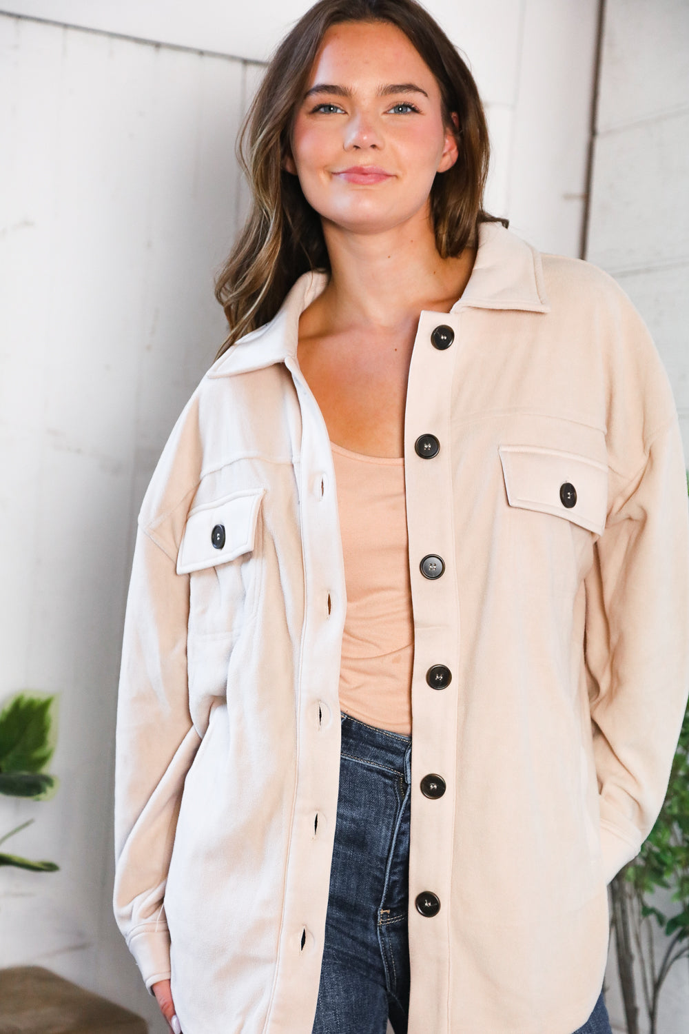 Everyday Adventures Taupe Shacket-Modish Lily, Tecumseh Michigan