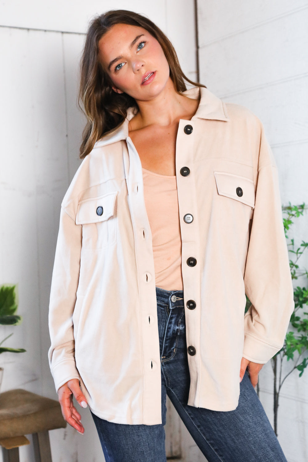 Everyday Adventures Taupe Shacket-Modish Lily, Tecumseh Michigan