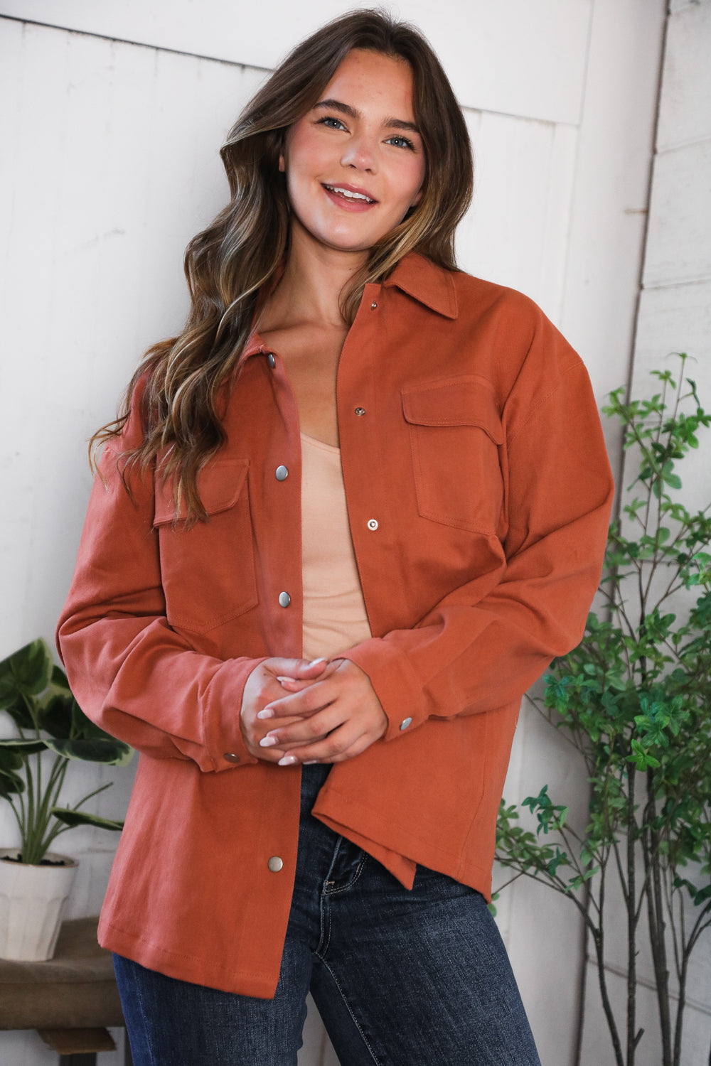 Peaceful Threads Burnt Orange Jacket-Modish Lily, Tecumseh Michigan
