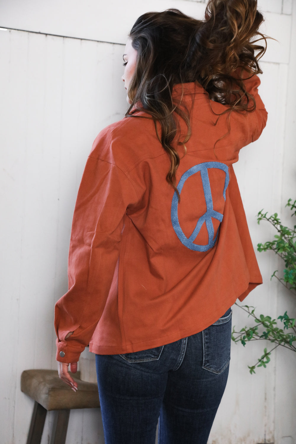 Peaceful Threads Burnt Orange Jacket-Modish Lily, Tecumseh Michigan