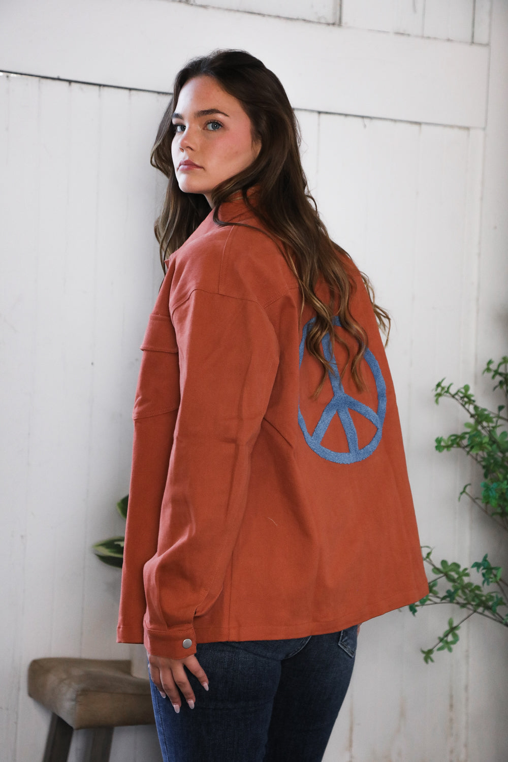 Peaceful Threads Burnt Orange Jacket-Modish Lily, Tecumseh Michigan