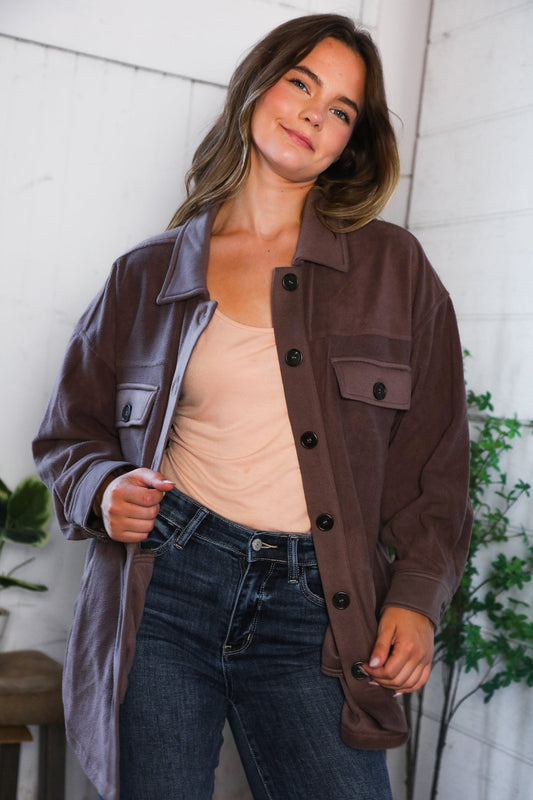 Everyday Adventures Mocha Shacket-Modish Lily, Tecumseh Michigan