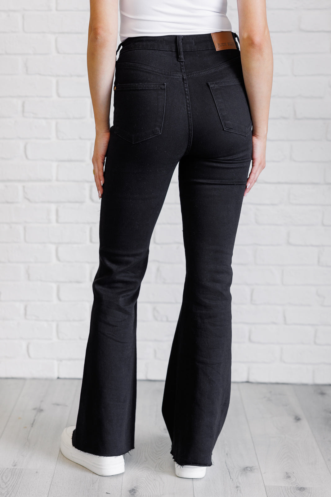 Etta High Rise Control Top Flare Jeans in Black-Denim-Modish Lily, Tecumseh Michigan