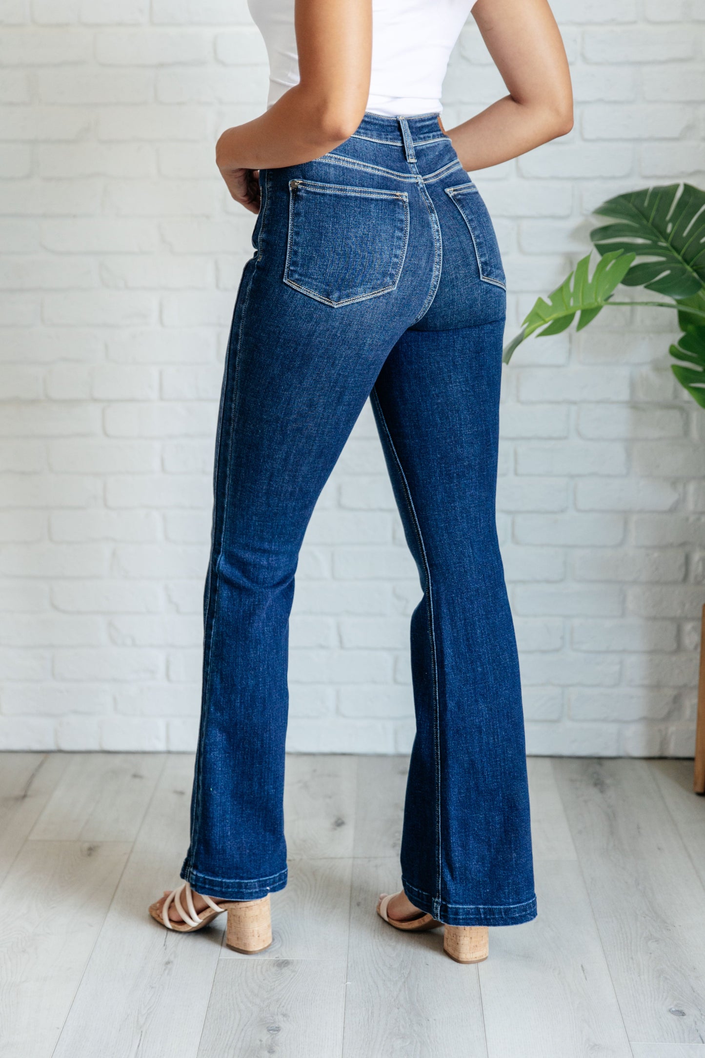 Mavis High Rise Side Seam Detail Flare Jeans-Denim-Modish Lily, Tecumseh Michigan