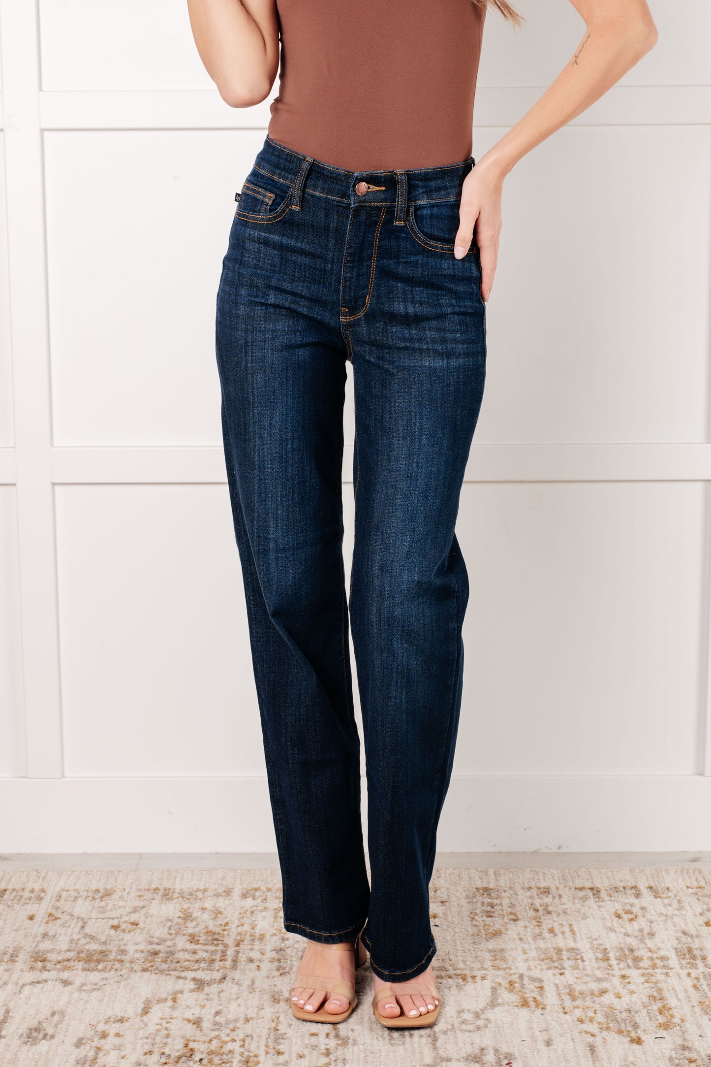 Alaina High Rise Classic Straight Jeans-Denim-Modish Lily, Tecumseh Michigan