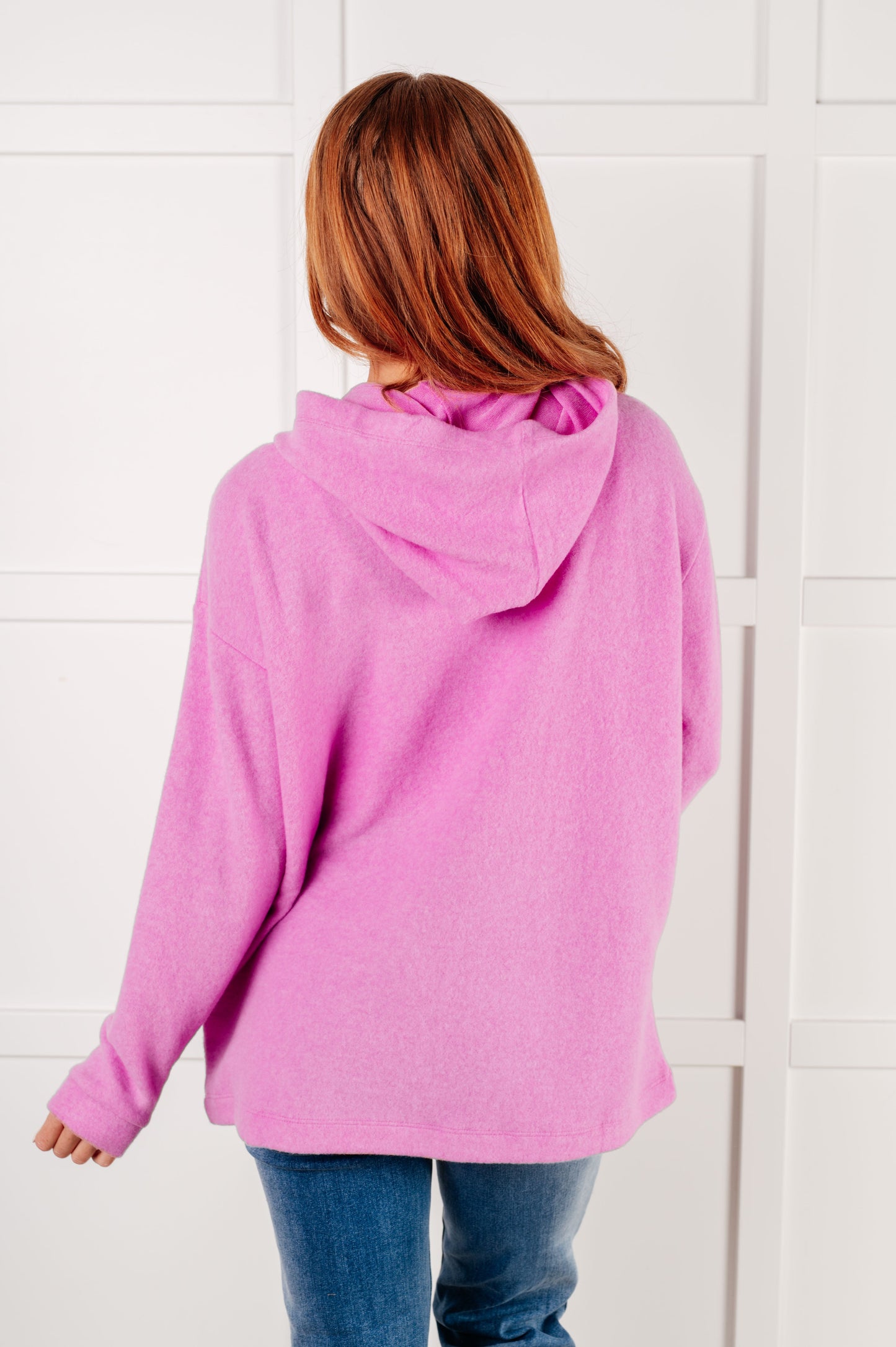 Basically My Favorite Hooded Pullover in Bright Mauve-Tops-Modish Lily, Tecumseh Michigan