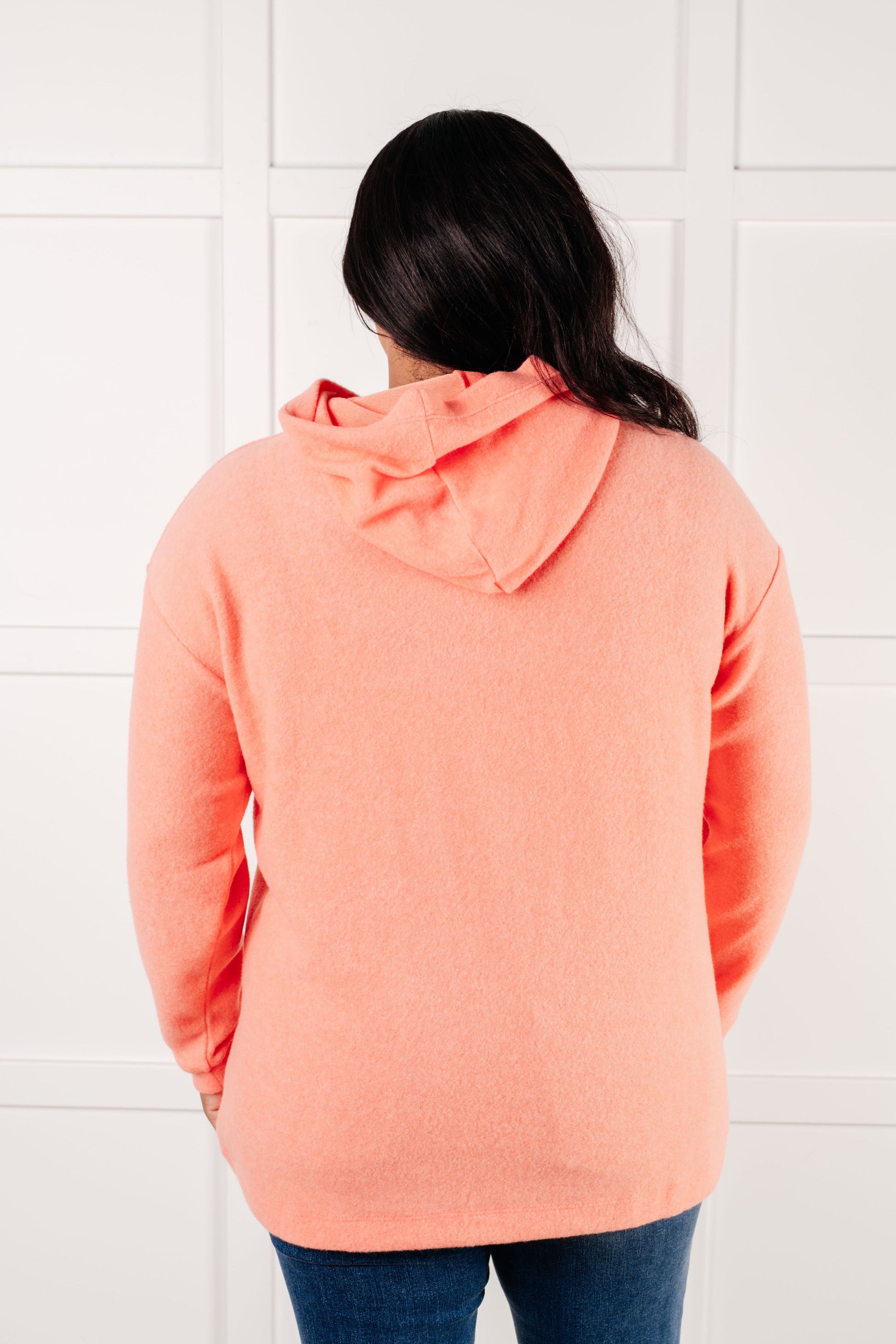 Basically My Favorite Hooded Pullover in Coral-Tops-Modish Lily, Tecumseh Michigan