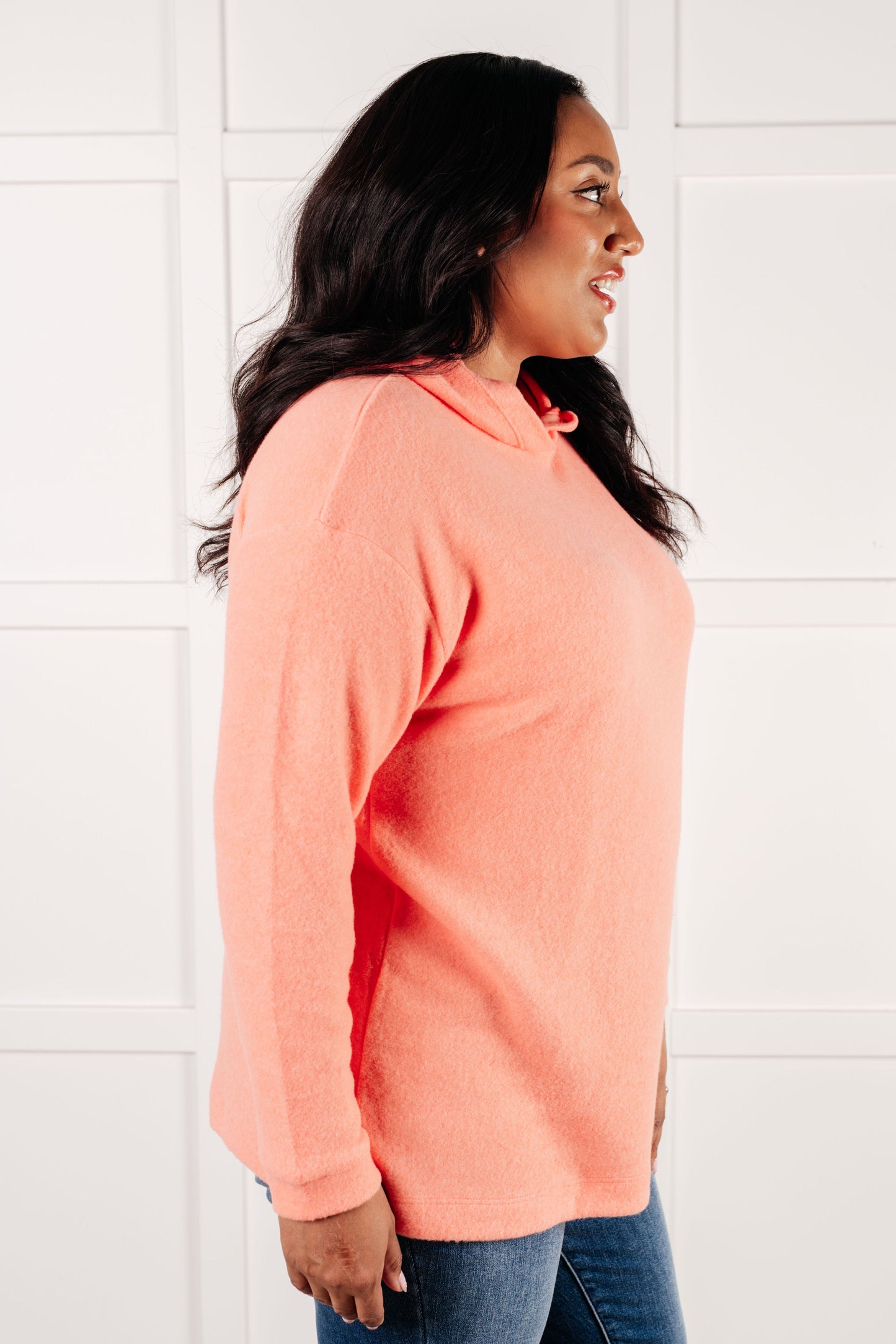 Basically My Favorite Hooded Pullover in Coral-Tops-Modish Lily, Tecumseh Michigan