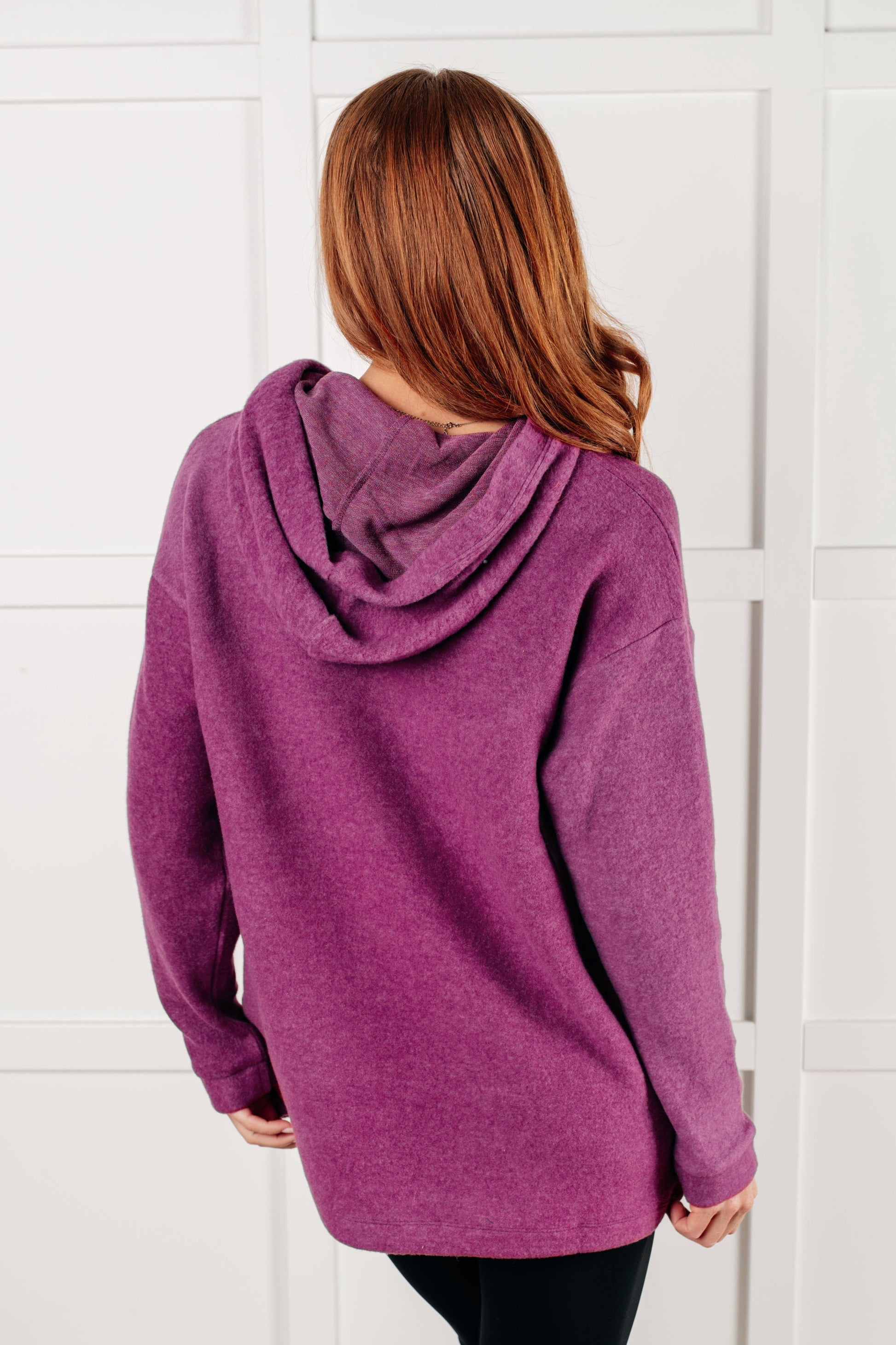 Basically My Favorite Hooded Pullover in Light Plum-Tops-Modish Lily, Tecumseh Michigan