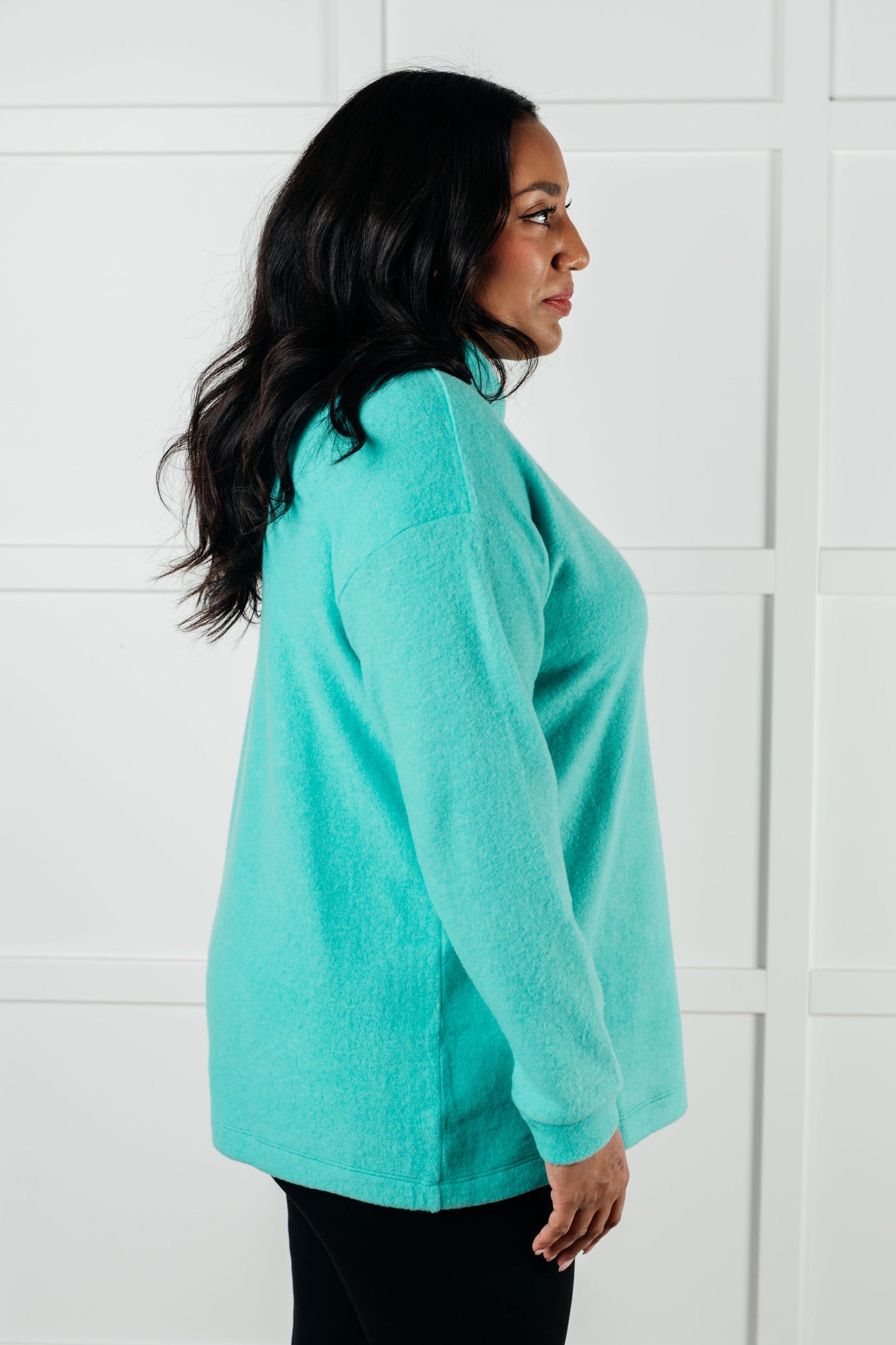 Basically My Favorite Hooded Pullover in Turquoise-Tops-Modish Lily, Tecumseh Michigan