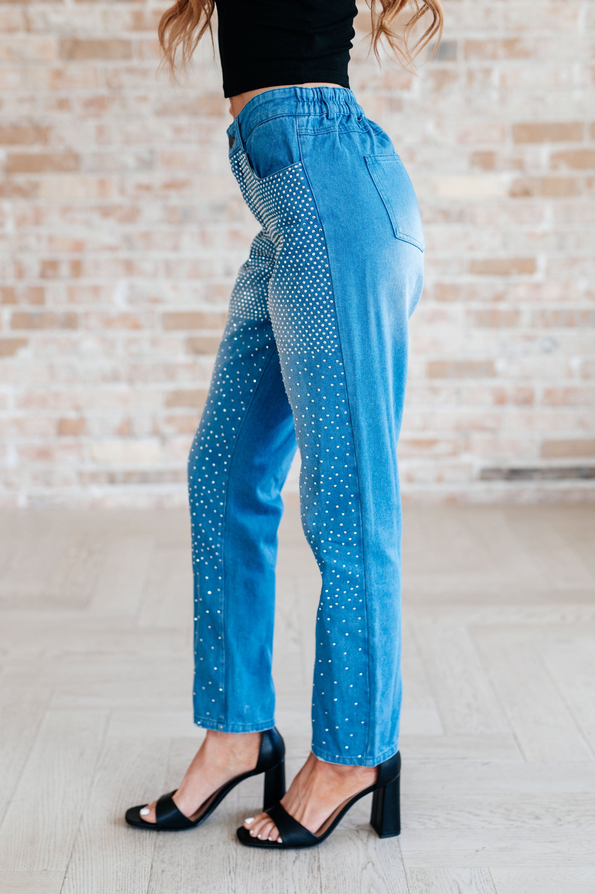 Beck and Call Rhinestone Pants-Denim-Modish Lily, Tecumseh Michigan