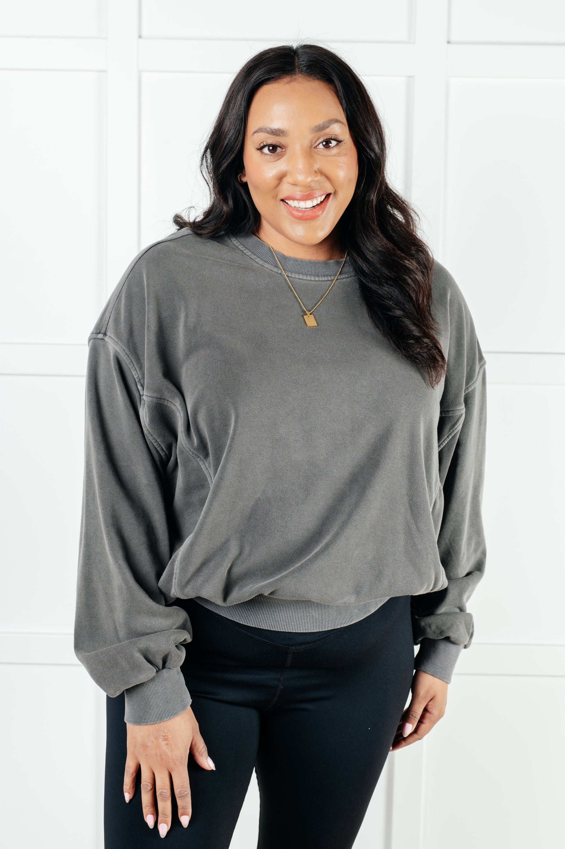 Beyond the Basics Pullover in Ash Black-Tops-Modish Lily, Tecumseh Michigan