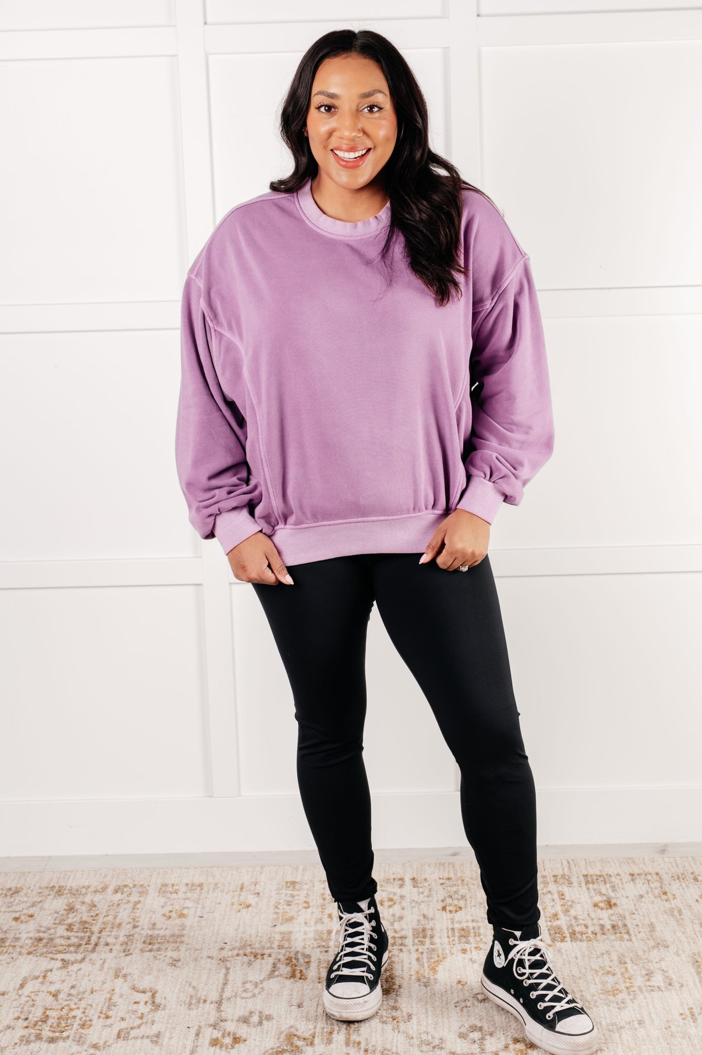 Beyond the Basics Pullover in Violet-Tops-Modish Lily, Tecumseh Michigan