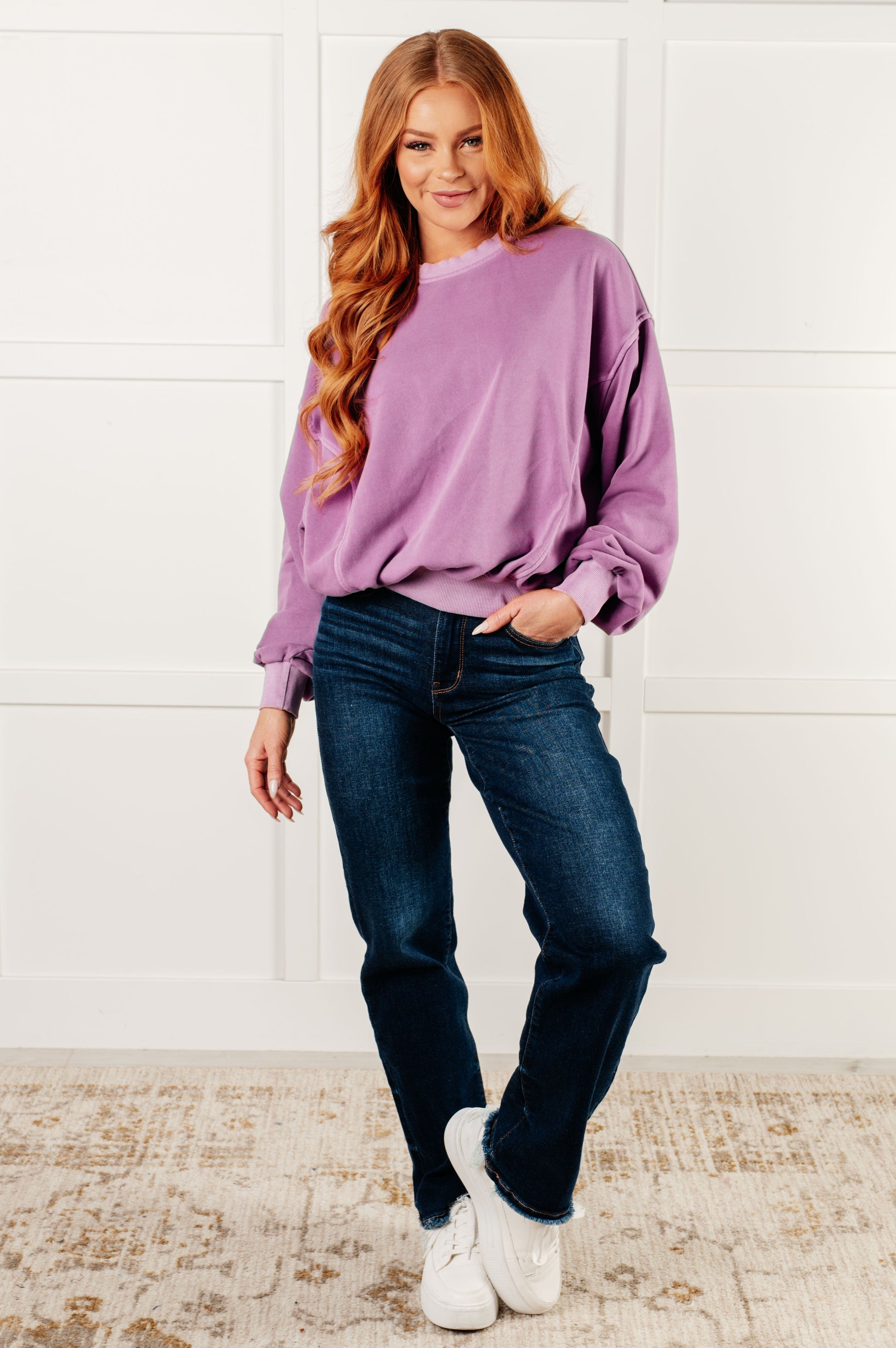 Beyond the Basics Pullover in Violet-Tops-Modish Lily, Tecumseh Michigan