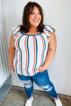 Load image into Gallery viewer, Multicolor Striped Raglan Flutter Sleeve Top-Modish Lily, Tecumseh Michigan
