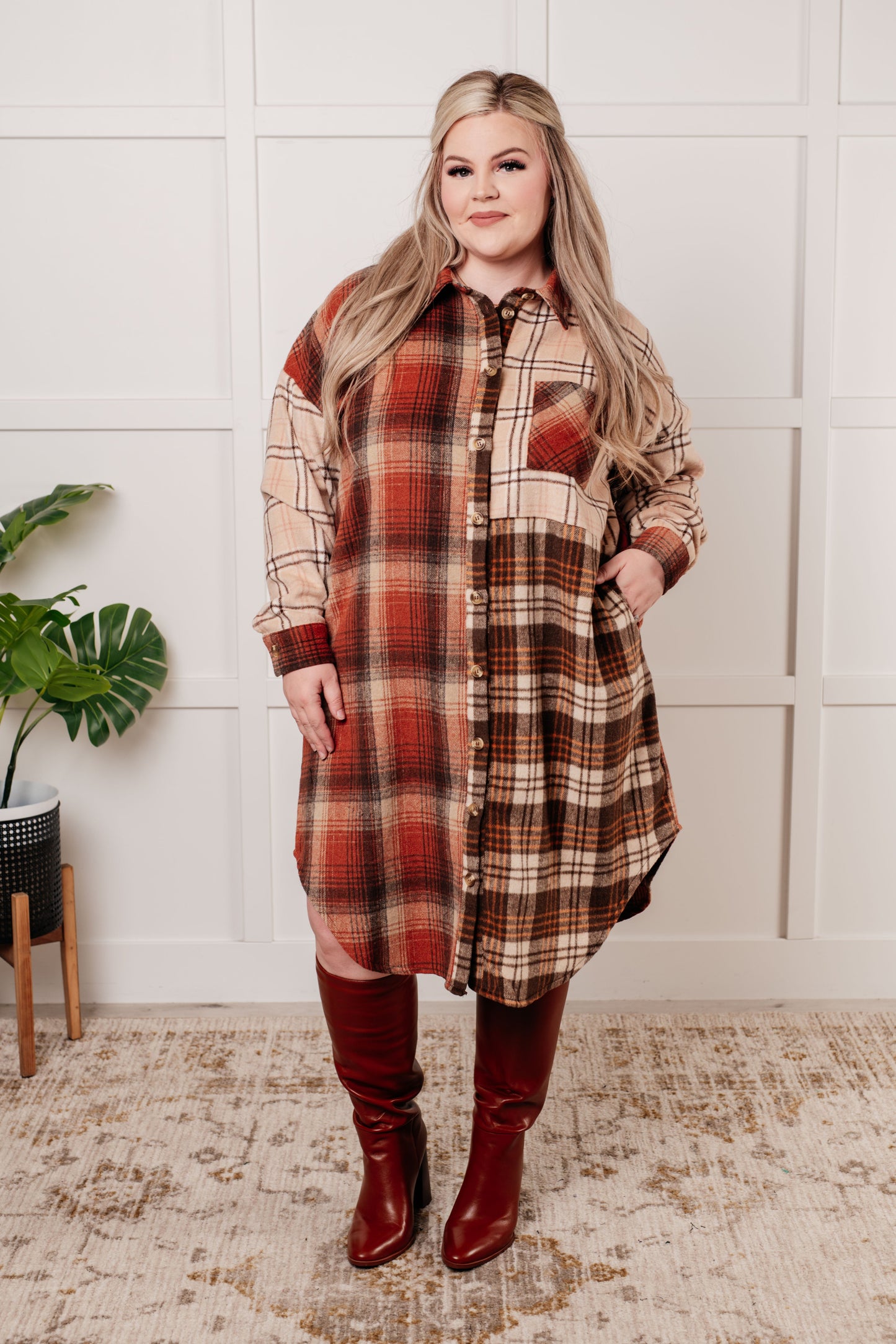 Cabin Fever Flannel Plaid Oversized Shacket-Layers-Modish Lily, Tecumseh Michigan