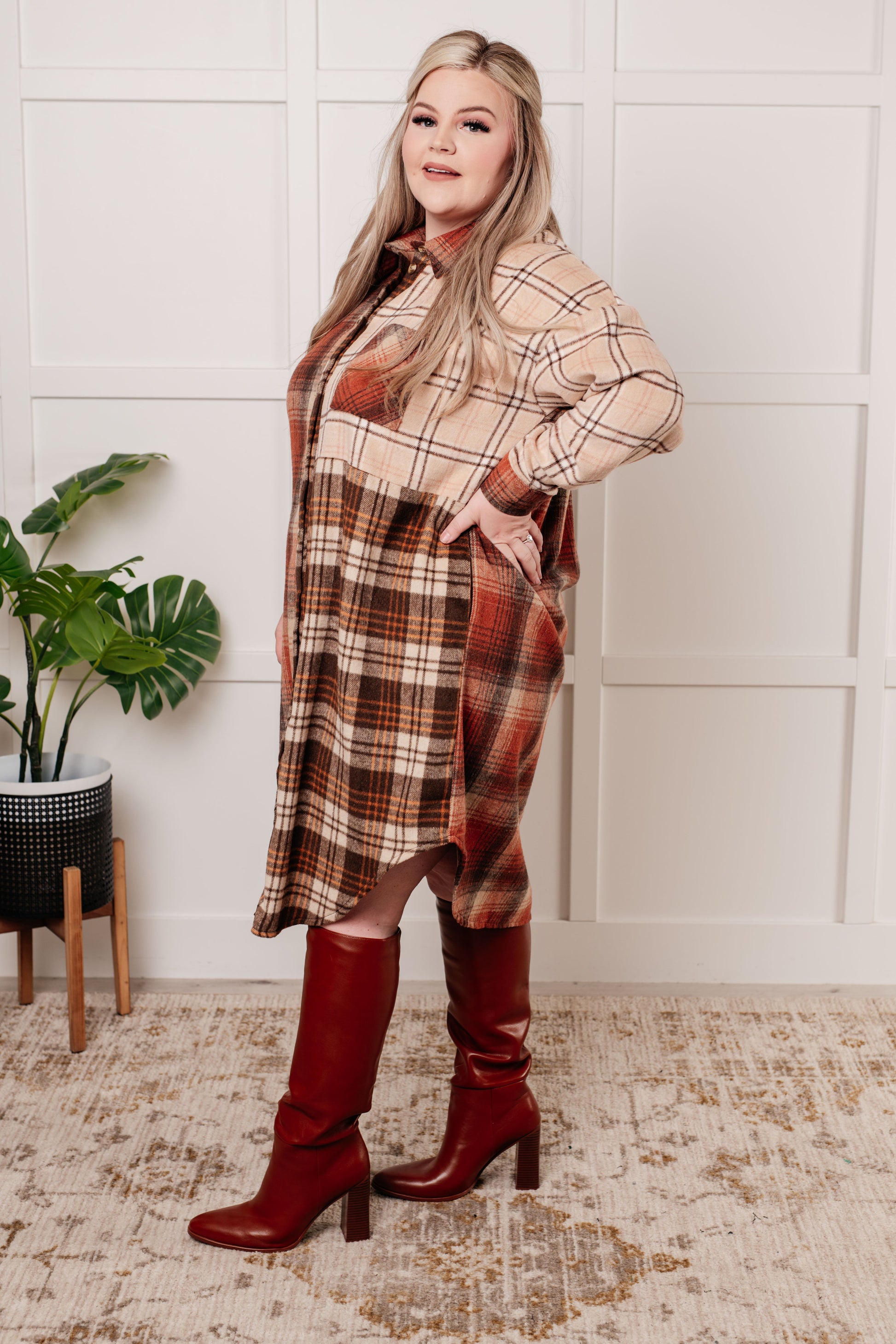 Cabin Fever Flannel Plaid Oversized Shacket-Layers-Modish Lily, Tecumseh Michigan