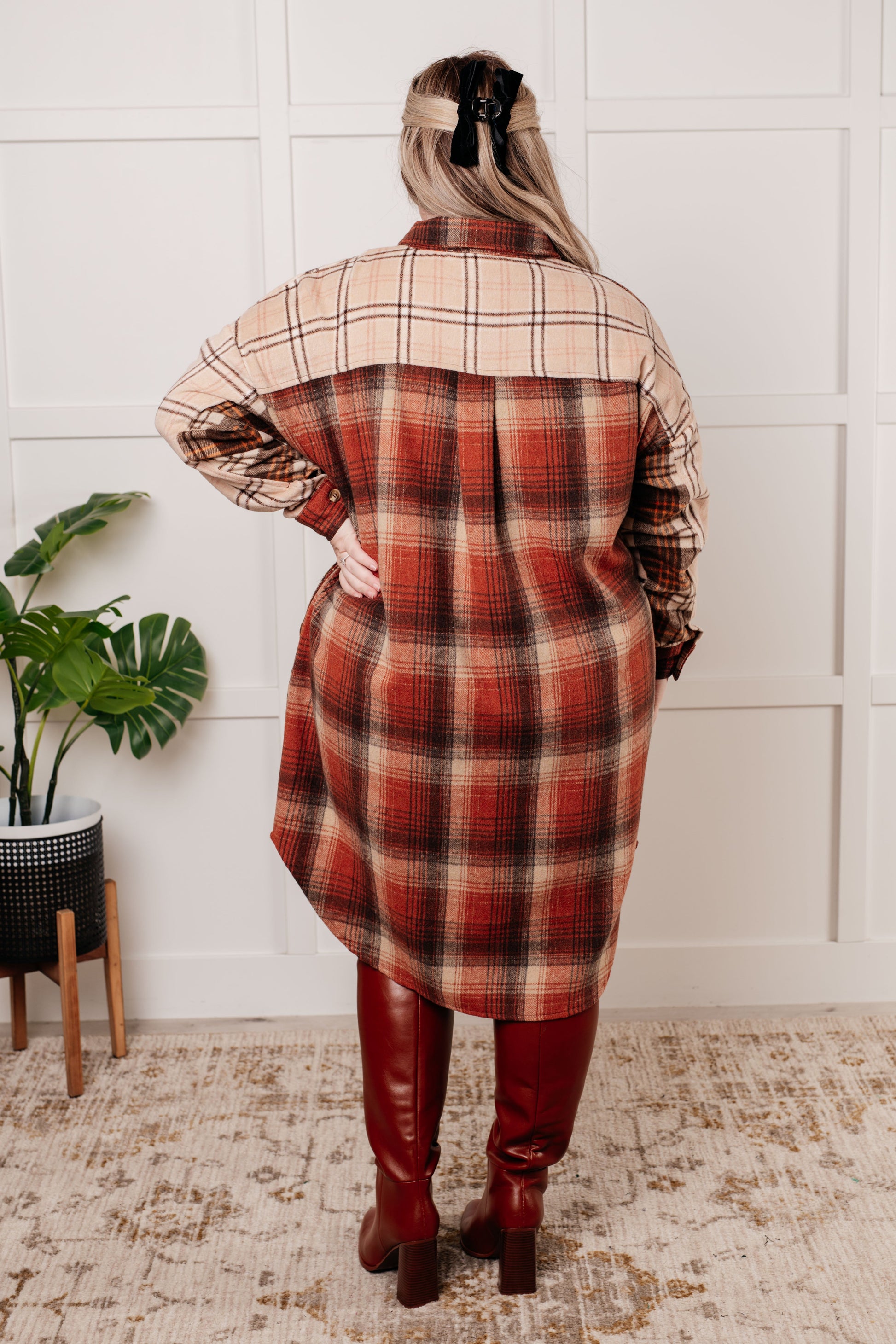 Cabin Fever Flannel Plaid Oversized Shacket-Layers-Modish Lily, Tecumseh Michigan