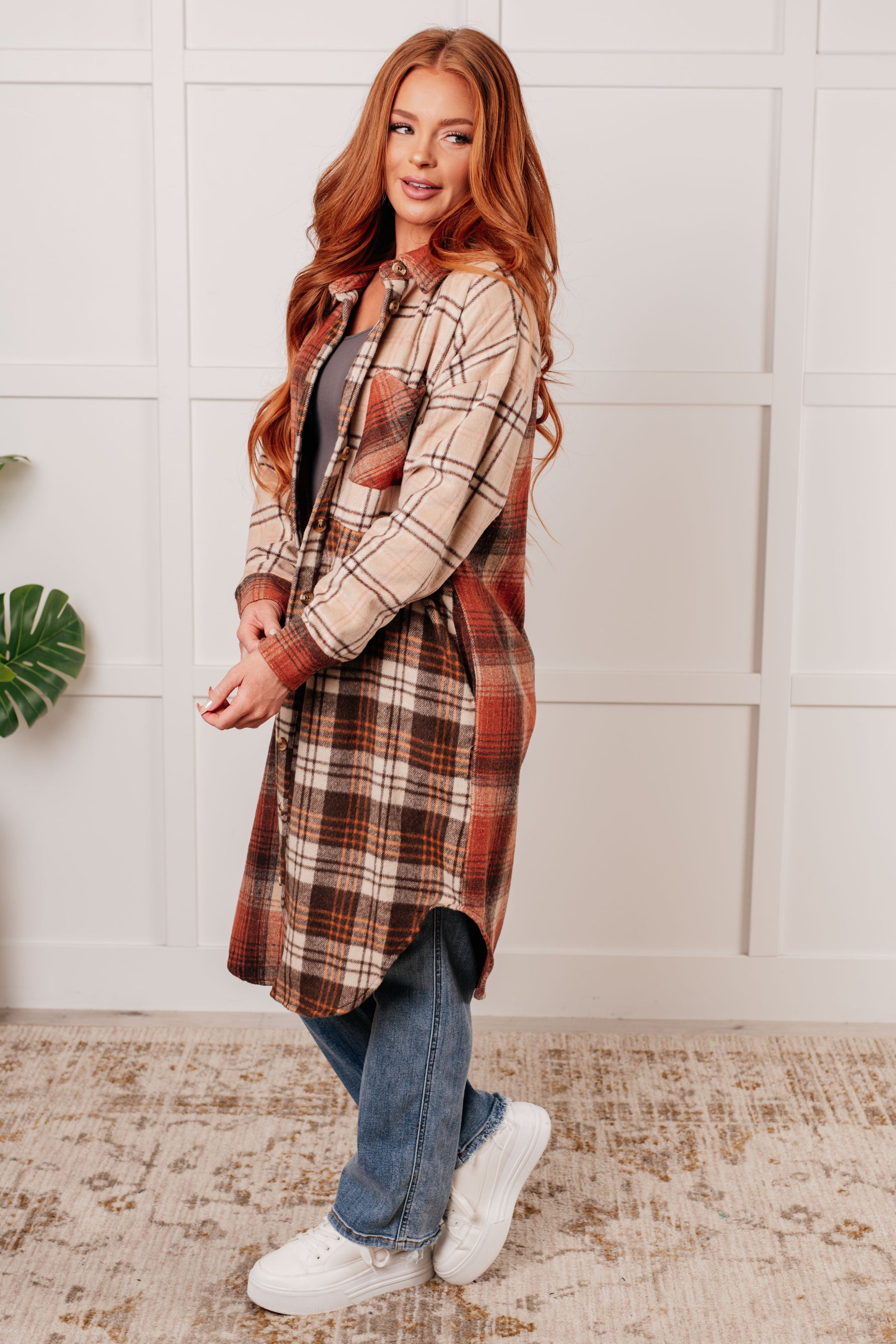 Cabin Fever Flannel Plaid Oversized Shacket-Layers-Modish Lily, Tecumseh Michigan