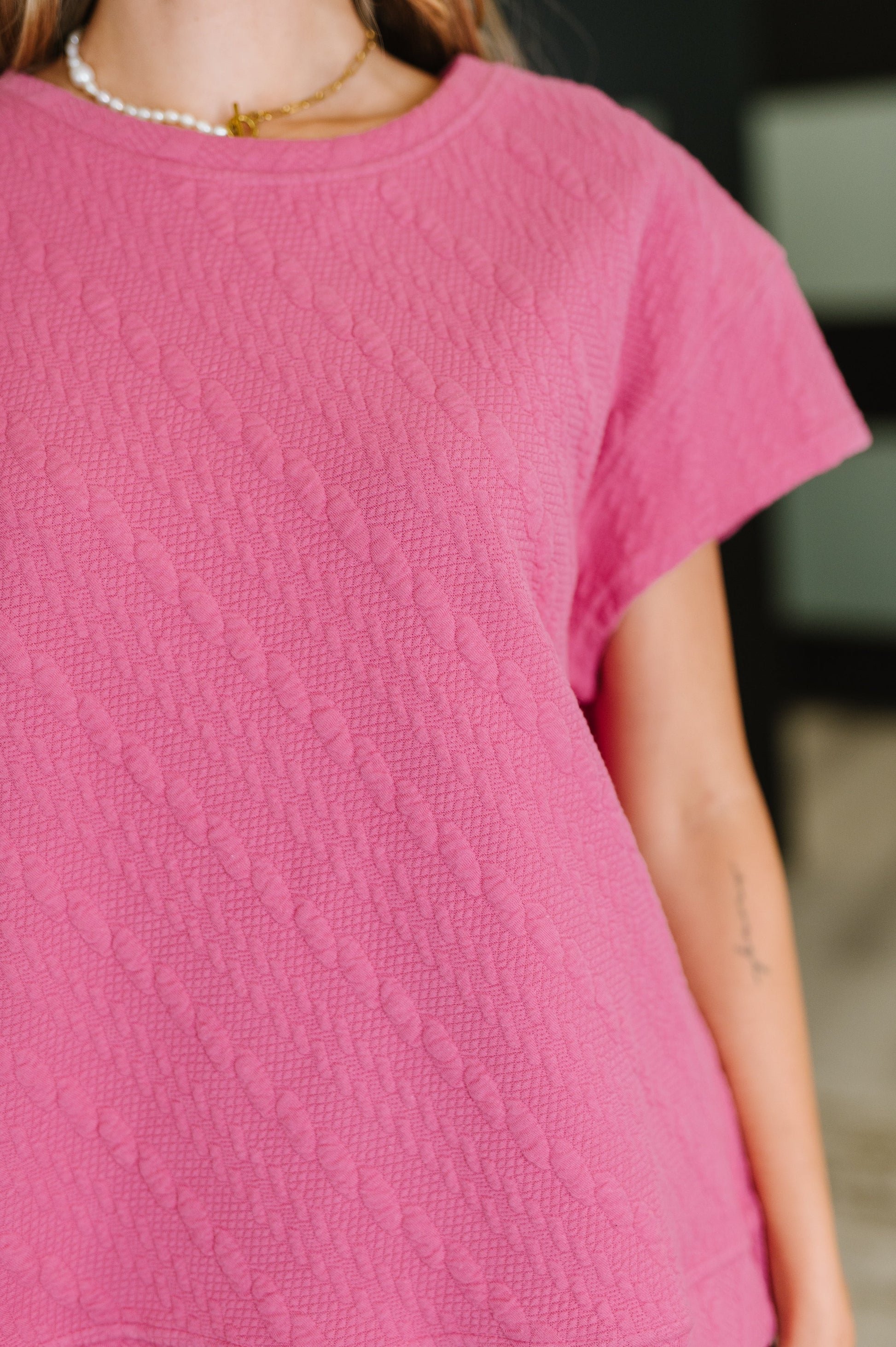 Can't Quit You Drop Shoulder Top in Magenta-Womens-Modish Lily, Tecumseh Michigan