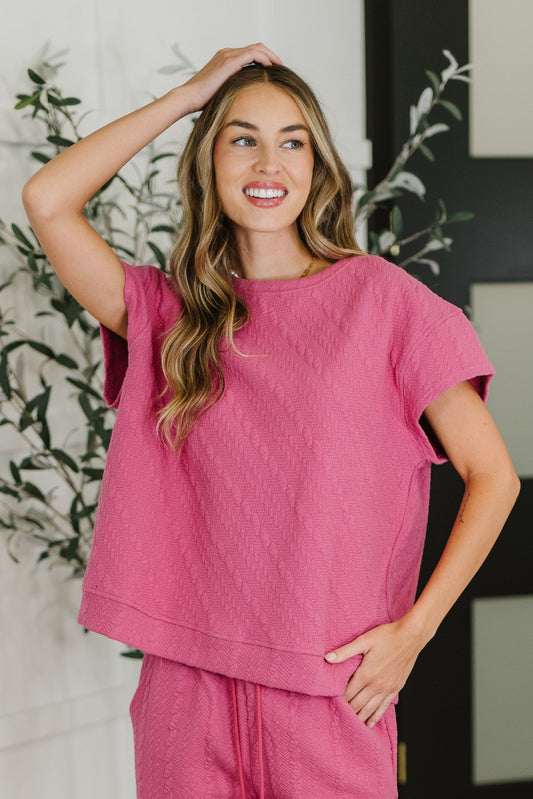 Can't Quit You Drop Shoulder Top in Magenta-Womens-Modish Lily, Tecumseh Michigan