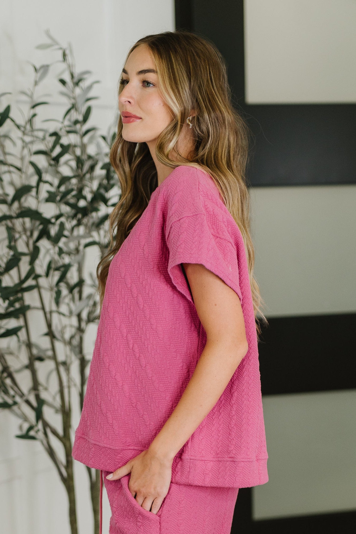Can't Quit You Drop Shoulder Top in Magenta-Womens-Modish Lily, Tecumseh Michigan