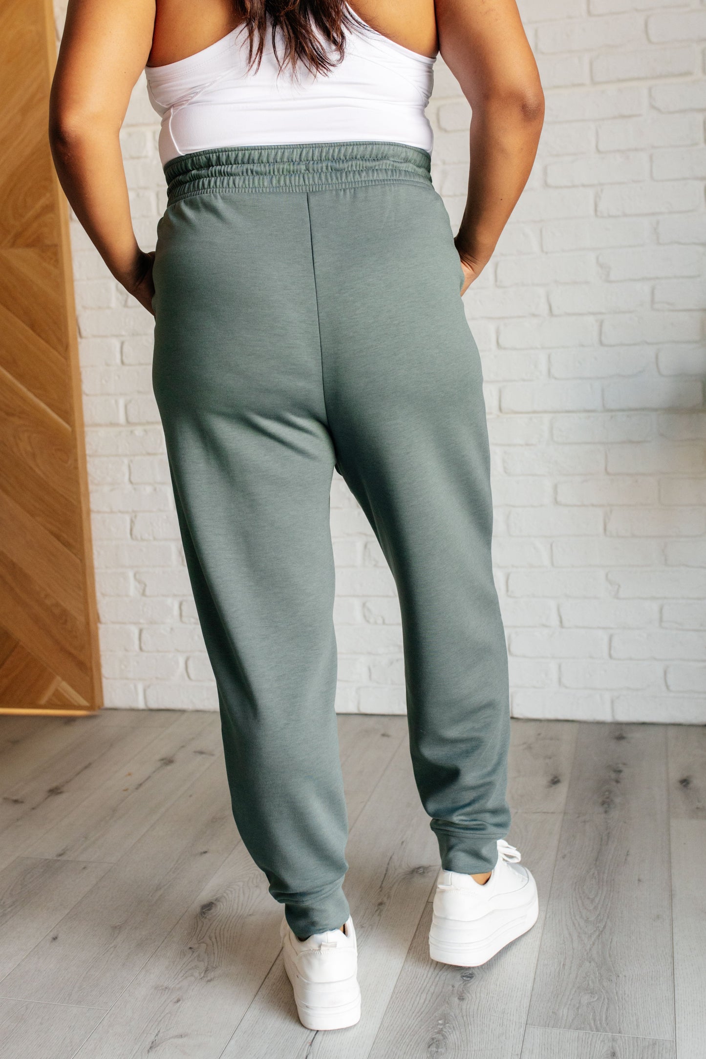 Center Seam Scuba Joggers in Ash Jade-Bottoms-Modish Lily, Tecumseh Michigan