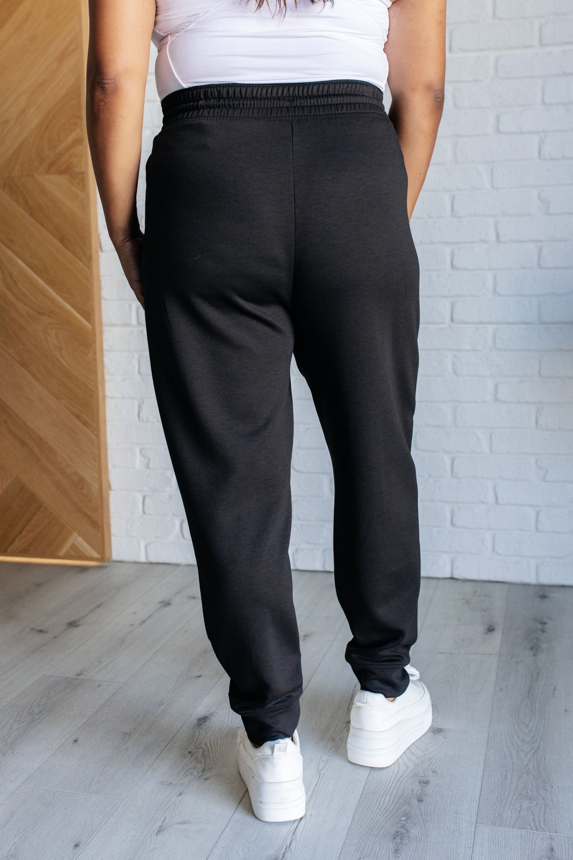 Center Seam Scuba Joggers in Black-Bottoms-Modish Lily, Tecumseh Michigan