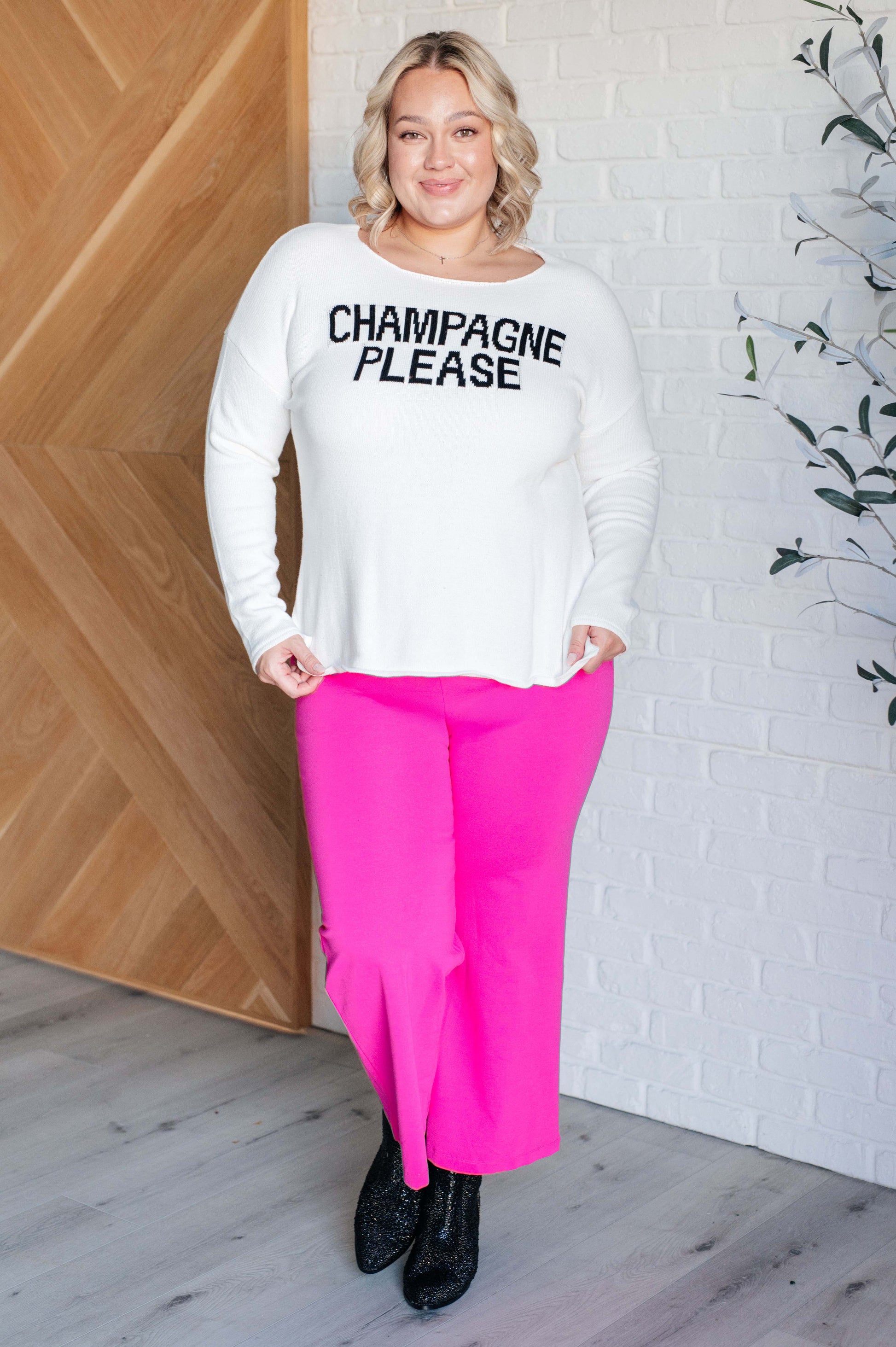 Champagne Please Lightweight Sweater-Tops-Modish Lily, Tecumseh Michigan