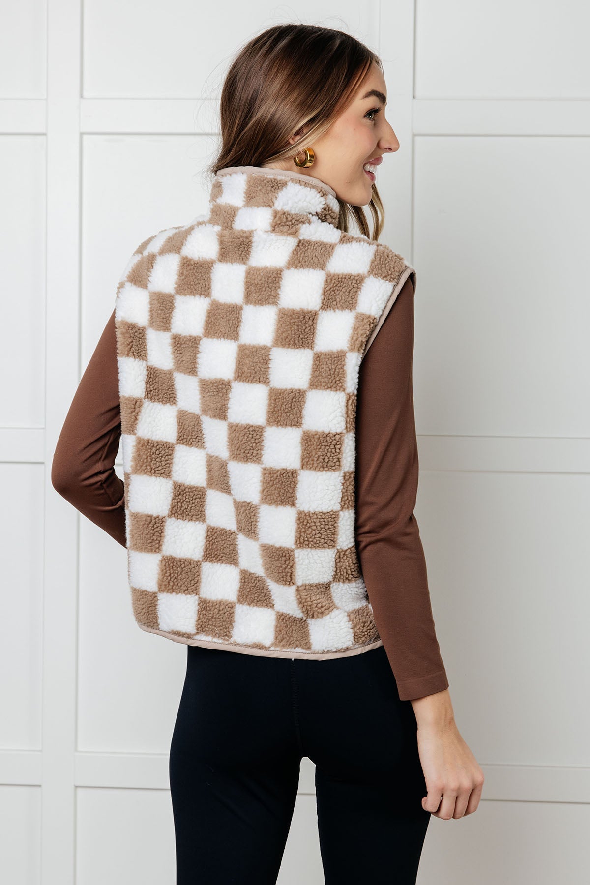 Check it Out Checkered Fleece Vest-Layers-Modish Lily, Tecumseh Michigan