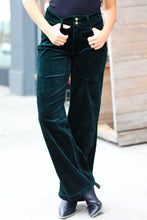 Load image into Gallery viewer, Embrace The Joy Emerald Green Corduroy High Rise Wide Leg Pants-Modish Lily, Tecumseh Michigan
