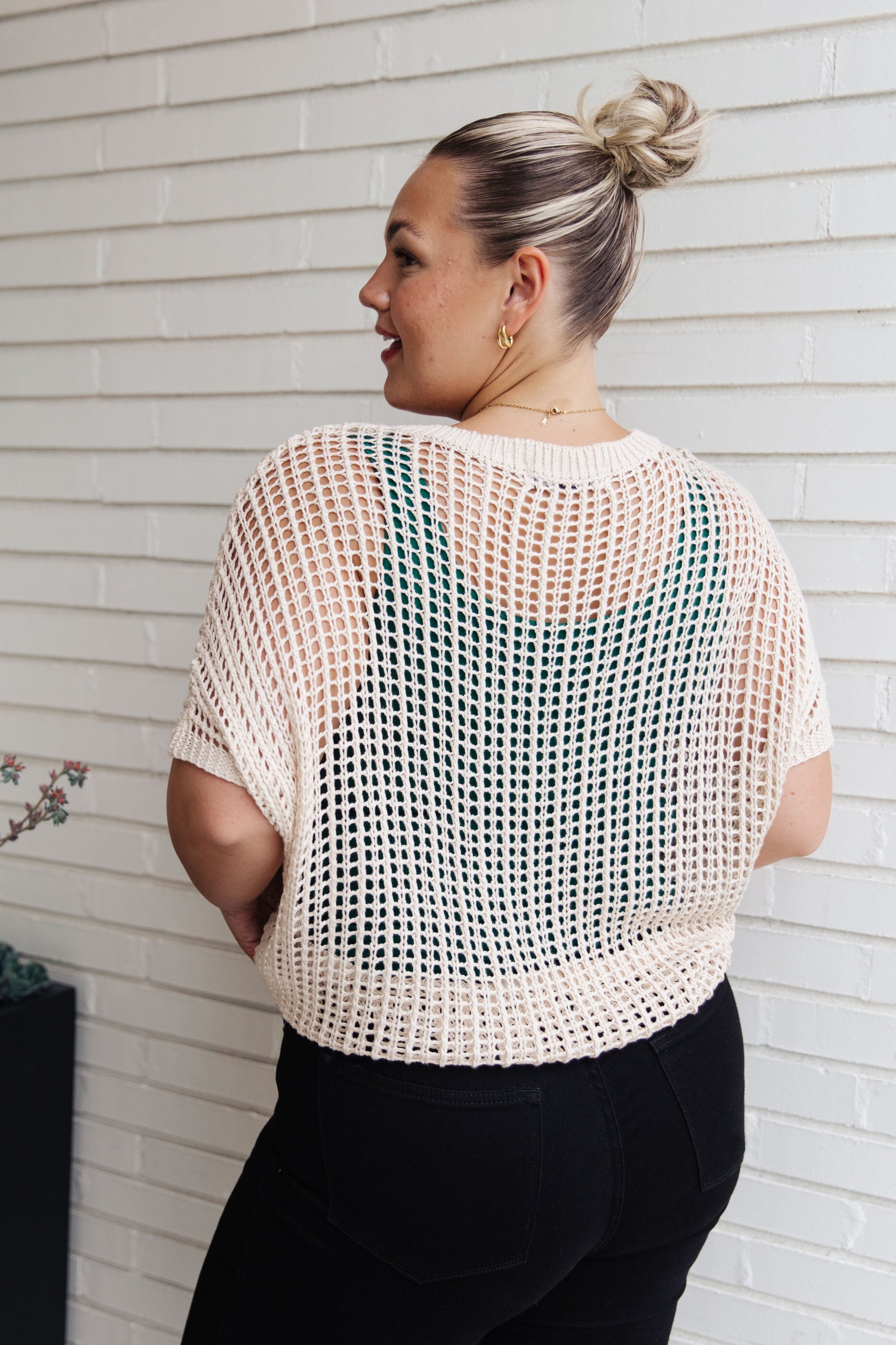 Coastal Dreams Fishnet Top in Cream-Tops-Modish Lily, Tecumseh Michigan