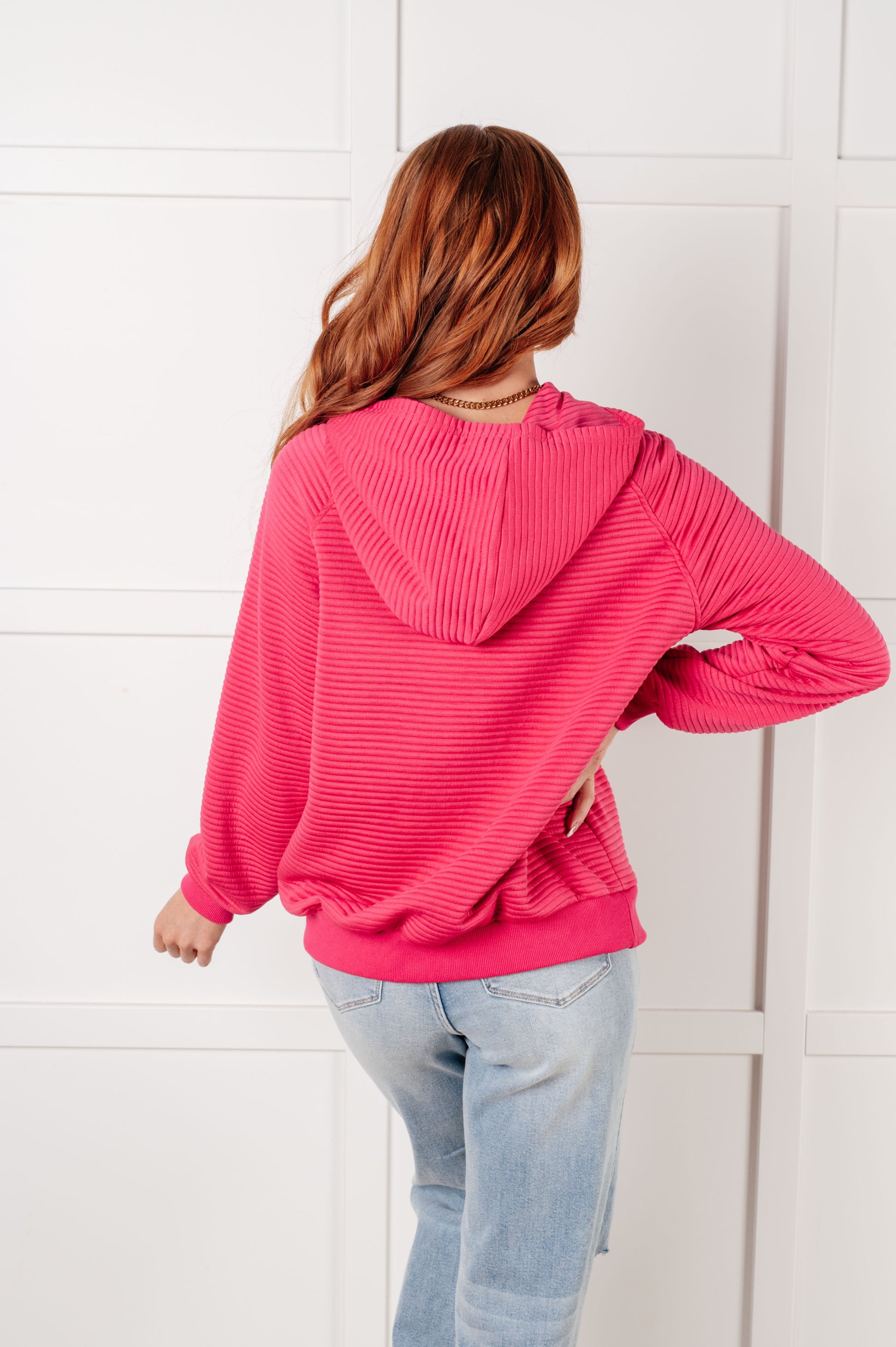 Crosswalk Textured Hoodie in Rose-Tops-Modish Lily, Tecumseh Michigan