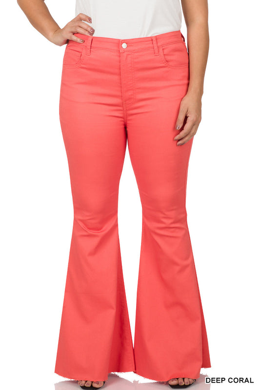 All You Need Coral High Waist Flare Leg Denim Jeans-Modish Lily, Tecumseh Michigan