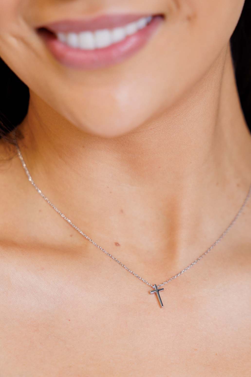 Dainty Silver Cross Necklace-Accessories-Modish Lily, Tecumseh Michigan